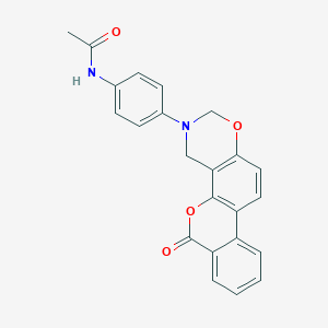 molecular formula C23H18N2O4 B349145 N-[4-(6-oxo-2,4-dihydroisochromeno[3,4-f][1,3]benzoxazin-3-yl)phenyl]acetamide CAS No. 902332-42-7