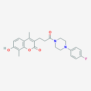 3-{3-[4-(4-fluorophenyl)-1-piperazinyl]-3-oxopropyl}-7-hydroxy-4,8-dimethyl-2H-chromen-2-one