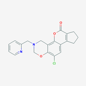 molecular formula C20H17ClN2O3 B349149 11-chloro-3-(2-pyridinylmethyl)-3,4,8,9-tetrahydro-2H-cyclopenta[3,4]chromeno[8,7-e][1,3]oxazin-6(7H)-one CAS No. 902323-79-9
