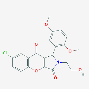 molecular formula C21H18ClNO6 B349153 7-Chloro-1-(2,5-dimethoxyphenyl)-2-(2-hydroxyethyl)-1,2-dihydrochromeno[2,3-c]pyrrole-3,9-dione CAS No. 862198-76-3
