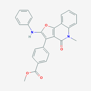 molecular formula C26H20N2O4 B349154 Methyl 4-(2-anilino-5-methyl-4-oxo-4,5-dihydrofuro[3,2-c]quinolin-3-yl)benzoate CAS No. 880460-15-1