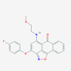 molecular formula C23H17FN2O4 B349159 3-(4-fluorophenoxy)-5-[(2-methoxyethyl)amino]-6H-anthra[1,9-cd]isoxazol-6-one CAS No. 903856-92-8