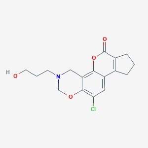molecular formula C17H18ClNO4 B349166 11-chloro-3-(3-hydroxypropyl)-3,4,8,9-tetrahydro-2H-cyclopenta[3,4]chromeno[8,7-e][1,3]oxazin-6(7H)-one CAS No. 903187-23-5