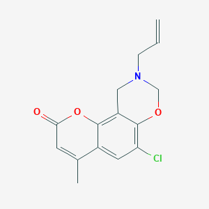 molecular formula C15H14ClNO3 B349173 9-allyl-6-chloro-4-methyl-9,10-dihydro-2H,8H-chromeno[8,7-e][1,3]oxazin-2-one CAS No. 905430-01-5
