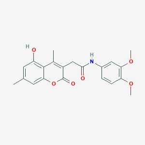molecular formula C21H21NO6 B349174 N-(3,4-dimethoxyphenyl)-2-(5-hydroxy-4,7-dimethyl-2-oxo-2H-chromen-3-yl)acetamide CAS No. 902015-01-4