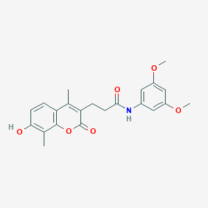 molecular formula C22H23NO6 B349176 N-(3,5-dimethoxyphenyl)-3-(7-hydroxy-4,8-dimethyl-2-oxo-2H-chromen-3-yl)propanamide CAS No. 902047-78-3