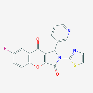 molecular formula C19H10FN3O3S B349177 7-Fluoro-1-(3-pyridinyl)-2-(1,3-thiazol-2-yl)-1,2-dihydrochromeno[2,3-c]pyrrole-3,9-dione CAS No. 886139-44-2