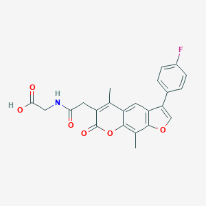 molecular formula C23H18FNO6 B349183 ({[3-(4-fluorophenyl)-5,9-dimethyl-7-oxo-7H-furo[3,2-g]chromen-6-yl]acetyl}amino)acetic acid CAS No. 859109-40-3