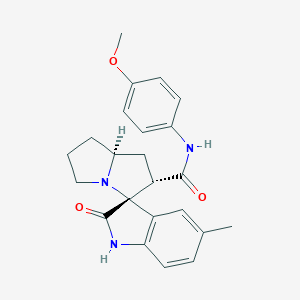 molecular formula C23H25N3O3 B349185 (2S,3R,8S)-N-(4-methoxyphenyl)-5'-methyl-2'-oxospiro[1,2,5,6,7,8-hexahydropyrrolizine-3,3'-1H-indole]-2-carboxamide CAS No. 956211-33-9