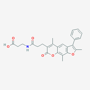 molecular formula C26H25NO6 B349187 N-[3-(2,5,9-trimethyl-7-oxo-3-phenyl-7H-furo[3,2-g]chromen-6-yl)propanoyl]-beta-alanine CAS No. 859114-01-5