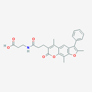 molecular formula C26H25NO6 B349187 3-[3-(2,5,9-Trimethyl-7-oxo-3-phenylfuro[3,2-g]chromen-6-yl)propanoylamino]propanoic acid CAS No. 859114-01-5