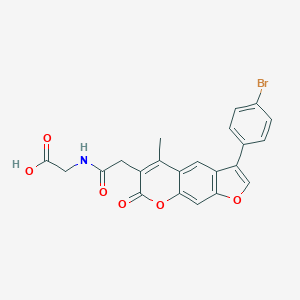 molecular formula C22H16BrNO6 B349188 ({[3-(4-bromophenyl)-5-methyl-7-oxo-7H-furo[3,2-g]chromen-6-yl]acetyl}amino)acetic acid CAS No. 859658-37-0