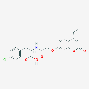 molecular formula C23H22ClNO6 B349192 4-chloro-N-{[(4-ethyl-8-methyl-2-oxo-2H-chromen-7-yl)oxy]acetyl}phenylalanine CAS No. 1214838-87-5