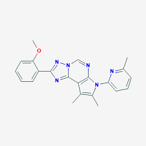 molecular formula C22H20N6O B349196 2-(2-methoxyphenyl)-8,9-dimethyl-7-(6-methyl-2-pyridinyl)-7H-pyrrolo[3,2-e][1,2,4]triazolo[1,5-c]pyrimidine CAS No. 920474-49-3