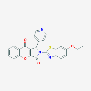 molecular formula C25H17N3O4S B349198 2-(6-Ethoxy-1,3-benzothiazol-2-yl)-1-(4-pyridinyl)-1,2-dihydrochromeno[2,3-c]pyrrole-3,9-dione CAS No. 900869-88-7