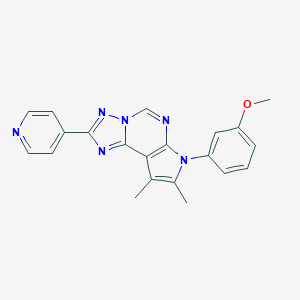 molecular formula C21H18N6O B349203 7-(3-methoxyphenyl)-8,9-dimethyl-2-(4-pyridinyl)-7H-pyrrolo[3,2-e][1,2,4]triazolo[1,5-c]pyrimidine CAS No. 920472-88-4