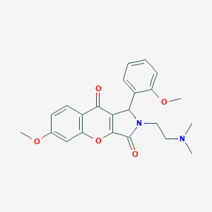 molecular formula C23H24N2O5 B349207 2-(2-(Dimethylamino)ethyl)-6-methoxy-1-(2-methoxyphenyl)-1,2-dihydrochromeno[2,3-c]pyrrole-3,9-dione CAS No. 879577-91-0