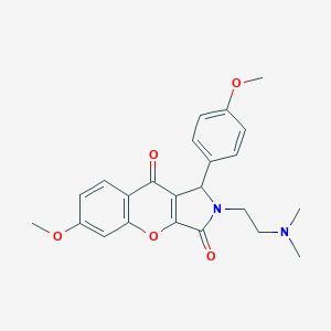 molecular formula C23H24N2O5 B349208 2-(2-(Dimethylamino)ethyl)-6-methoxy-1-(4-methoxyphenyl)-1,2-dihydrochromeno[2,3-c]pyrrole-3,9-dione CAS No. 886154-53-6
