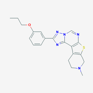 molecular formula C20H21N5OS B349209 3-(9-Methyl-8,9,10,11-tetrahydropyrido[4',3':4,5]thieno[3,2-e][1,2,4]triazolo[1,5-c]pyrimidin-2-yl)phenyl propyl ether CAS No. 902312-33-8