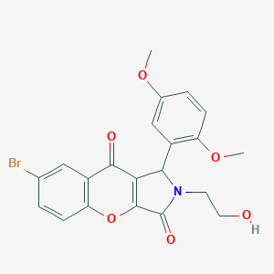 molecular formula C21H18BrNO6 B349211 7-Bromo-1-(2,5-dimethoxyphenyl)-2-(2-hydroxyethyl)-1,2-dihydrochromeno[2,3-c]pyrrole-3,9-dione CAS No. 862484-67-1