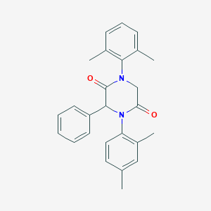 molecular formula C26H26N2O2 B349217 4-(2,4-Dimethylphenyl)-1-(2,6-dimethylphenyl)-3-phenyl-2,5-piperazinedione CAS No. 1009268-60-3