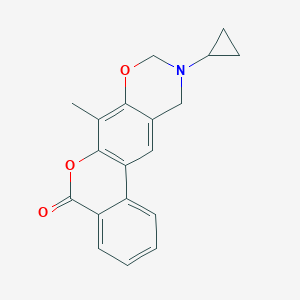 molecular formula C19H17NO3 B349222 10-Cyclopropyl-7-methyl-9,11-dihydroisochromeno[4,3-g][1,3]benzoxazin-5-one CAS No. 904005-19-2