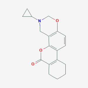 molecular formula C18H19NO3 B349231 3-Cyclopropyl-2,4,7,8,9,10-hexahydroisochromeno[3,4-f][1,3]benzoxazin-6-one CAS No. 903863-21-8