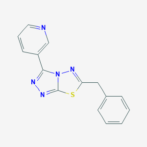 molecular formula C15H11N5S B349239 6-Benzyl-3-(3-pyridinyl)[1,2,4]triazolo[3,4-b][1,3,4]thiadiazole CAS No. 154149-72-1