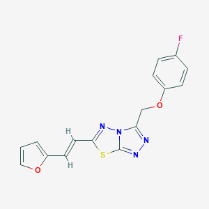 molecular formula C16H11FN4O2S B349241 3-[(4-fluorophenoxy)methyl]-6-[(E)-2-(furan-2-yl)ethenyl][1,2,4]triazolo[3,4-b][1,3,4]thiadiazole CAS No. 903199-36-0