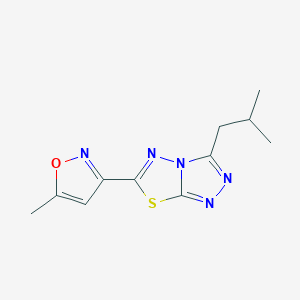 molecular formula C11H13N5OS B349244 3-Isobutyl-6-(5-methyl-3-isoxazolyl)[1,2,4]triazolo[3,4-b][1,3,4]thiadiazole CAS No. 947920-34-5