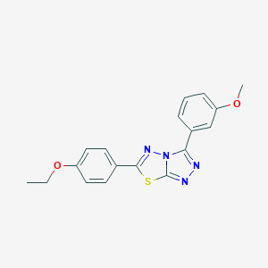 molecular formula C18H16N4O2S B349248 6-(4-Ethoxyphenyl)-3-(3-methoxyphenyl)[1,2,4]triazolo[3,4-b][1,3,4]thiadiazole CAS No. 586984-63-6