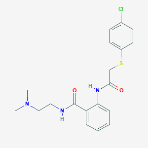molecular formula C19H22ClN3O2S B349256 2-({[(4-chlorophenyl)sulfanyl]acetyl}amino)-N-[2-(dimethylamino)ethyl]benzamide CAS No. 947913-27-1