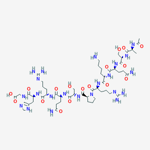 molecular formula C52H88N22O17 B034927 Ac-Ala-Ser-Gln-Lys-Arg-Pro-Ser-Gln-Arg-His-Gly-OH CAS No. 106128-98-7