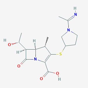 molecular formula C16H23N3O4S B034928 6-(1-Hydroxyethyl)-2-(1-acetimidoylpyrrolidin-3-ylthio)-1-methyl-1-carbapen-2-em-3-carboxylic acid CAS No. 103730-44-5
