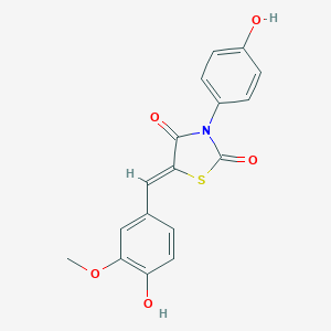 molecular formula C17H13NO5S B349287 5-(4-Hydroxy-3-methoxybenzylidene)-3-(4-hydroxyphenyl)-1,3-thiazolidine-2,4-dione CAS No. 25745-34-0
