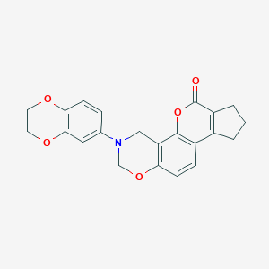 molecular formula C22H19NO5 B349291 3-(2,3-dihydro-1,4-benzodioxin-6-yl)-3,4,8,9-tetrahydro-2H-cyclopenta[3,4]chromeno[8,7-e][1,3]oxazin-6(7H)-one CAS No. 370841-85-3