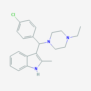 molecular formula C22H26ClN3 B349296 3-((4-chlorophenyl)(4-ethylpiperazin-1-yl)methyl)-2-methyl-1H-indole CAS No. 315698-19-2