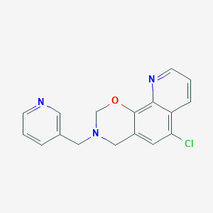 molecular formula C17H14ClN3O B349299 6-chloro-3-(pyridin-3-ylmethyl)-3,4-dihydro-2H-[1,3]oxazino[5,6-h]quinoline CAS No. 438486-28-3