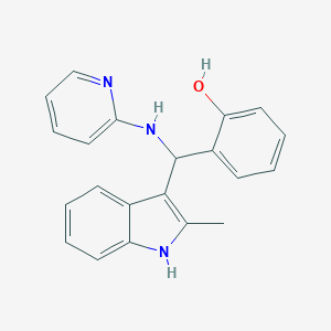 molecular formula C21H19N3O B349300 2-[(2-methyl-1H-indol-3-yl)(pyridin-2-ylamino)methyl]phenol CAS No. 315697-43-9