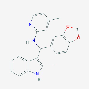 B349302 N-[(2H-1,3-benzodioxol-5-yl)(2-methyl-1H-indol-3-yl)methyl]-4-methylpyridin-2-amine CAS No. 526188-72-7