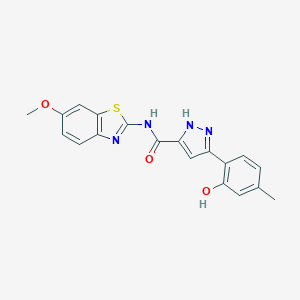 3-(2-hydroxy-4-methylphenyl)-N-(6-methoxy-1,3-benzothiazol-2-yl)-1H-pyrazole-5-carboxamide