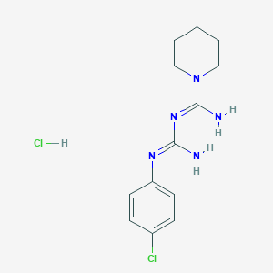 1-Piperidinecarboxamidine, N-((p-chlorophenyl)amidino)-, monohydrochloride
