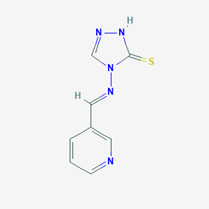 B349416 4-[(3-pyridinylmethylene)amino]-4H-1,2,4-triazol-3-yl hydrosulfide CAS No. 466656-40-6