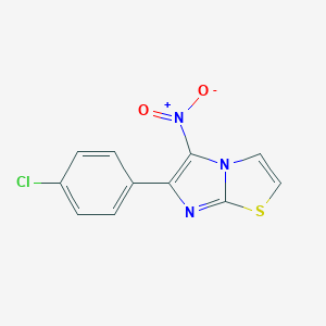 molecular formula C11H6ClN3O2S B034949 Imidazo(2,1-b)thiazole, 6-(p-chlorophenyl)-5-nitro- CAS No. 106671-89-0