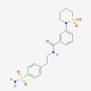 3-(1,1-dioxido-1,2-thiazinan-2-yl)-N-[2-(4-sulfamoylphenyl)ethyl]benzamide