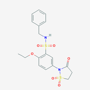 N-benzyl-5-(1,1-dioxido-3-oxo-1,2-thiazolidin-2-yl)-2-ethoxybenzenesulfonamide