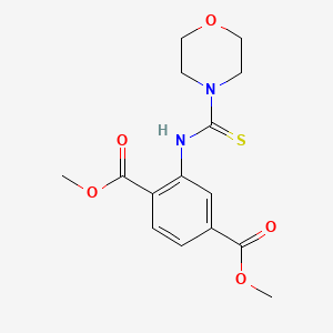 molecular formula C15H18N2O5S B3496421 dimethyl 2-[(4-morpholinylcarbonothioyl)amino]terephthalate 