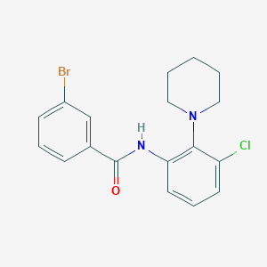 molecular formula C18H18BrClN2O B3496490 3-bromo-N-[3-chloro-2-(1-piperidinyl)phenyl]benzamide 