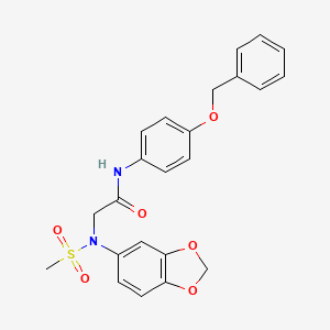 molecular formula C23H22N2O6S B3496546 N~2~-1,3-benzodioxol-5-yl-N~1~-[4-(benzyloxy)phenyl]-N~2~-(methylsulfonyl)glycinamide 