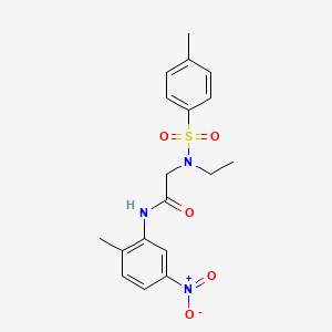 molecular formula C18H21N3O5S B3496640 N~2~-ethyl-N-(2-methyl-5-nitrophenyl)-N~2~-[(4-methylphenyl)sulfonyl]glycinamide 